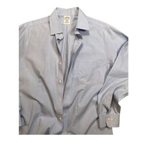 Brooks Brothers Mens Light Blue Plaid Button Down Dress Shirt Size Medium
